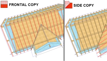 Intelligent copying of rafters from one pitch to another