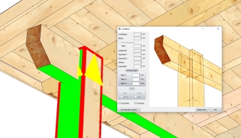 Slots for bridle joint (tongue and fork)